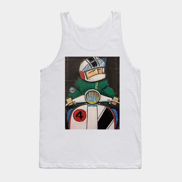 Retro Scooter, Classic Scooter, Scooterist, Scootering, Scooter Rider, Mod Art Tank Top by Scooter Portraits